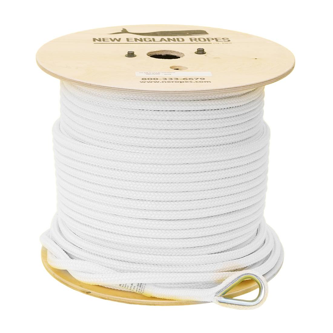 New England Rope with Galvanized Steel Thimbles - 1/2 Inch Top Angle View