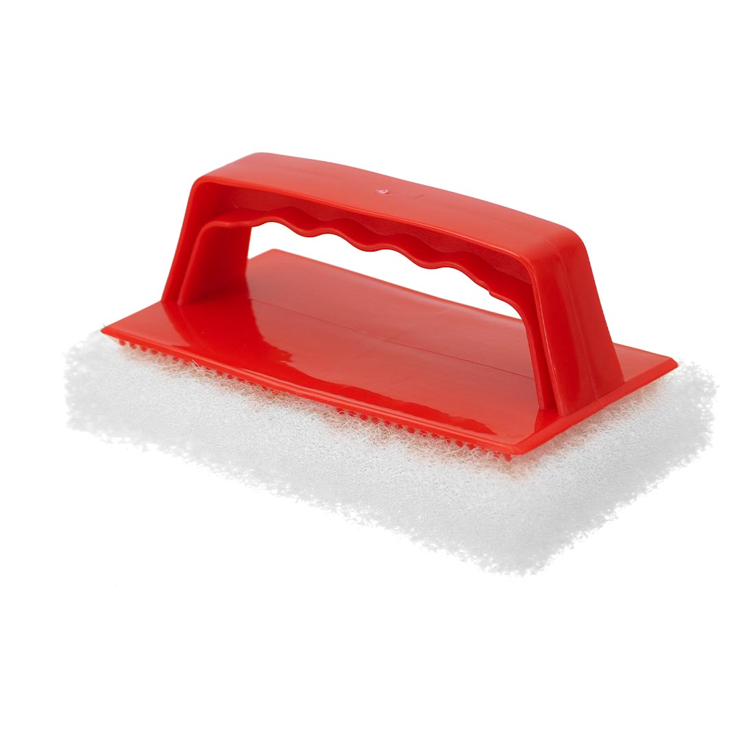 World Enterprises Gripper Scrub Pad Holder Side Angle with Scrubber View