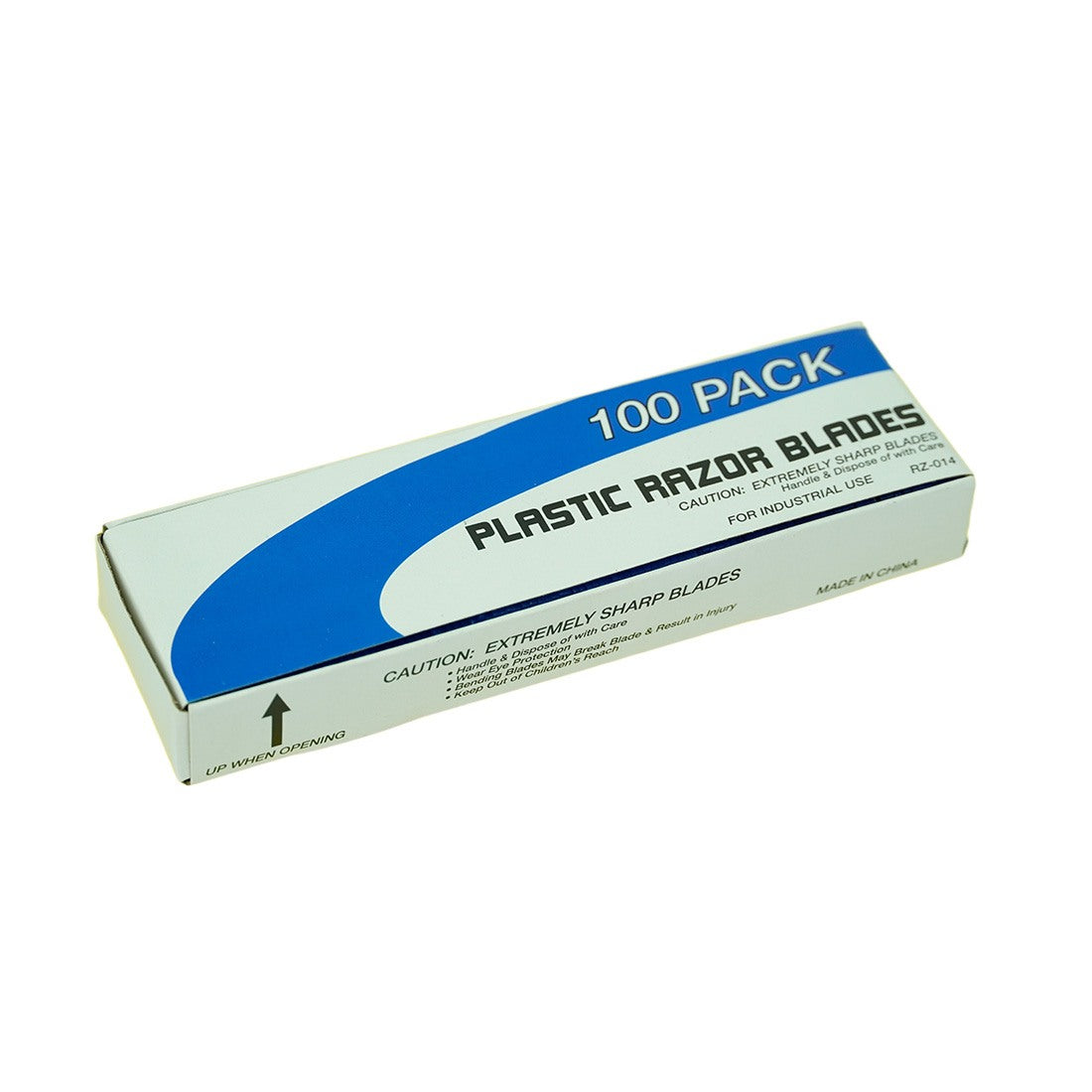 NICE Plastic Razor Blades - 100 Pack Box Angle View