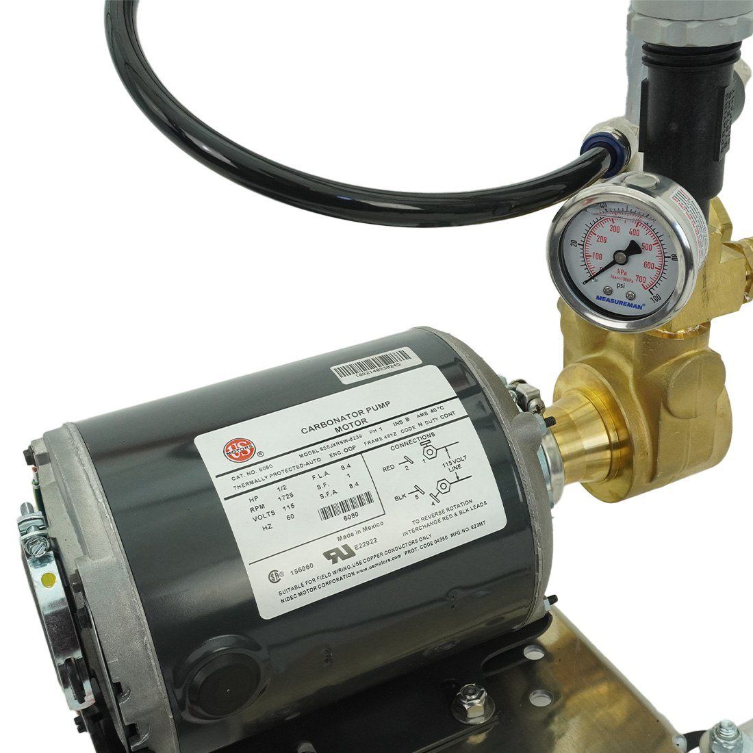 PWP 115V Booster Pump Label Close Up View