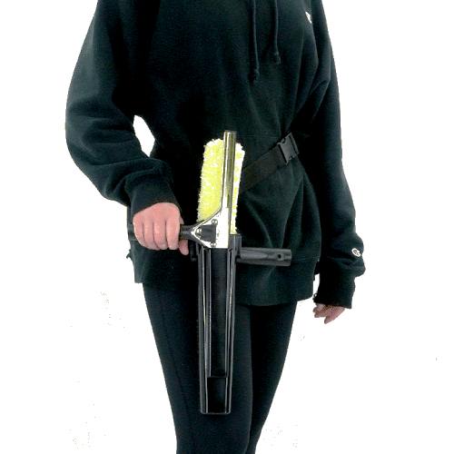 Pulling out and Inserting Complete Squeegee in the Ettore SideKick Holster with Non-Detachable Clip