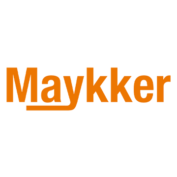 Maykker Orange Text and White Background Main Logo View