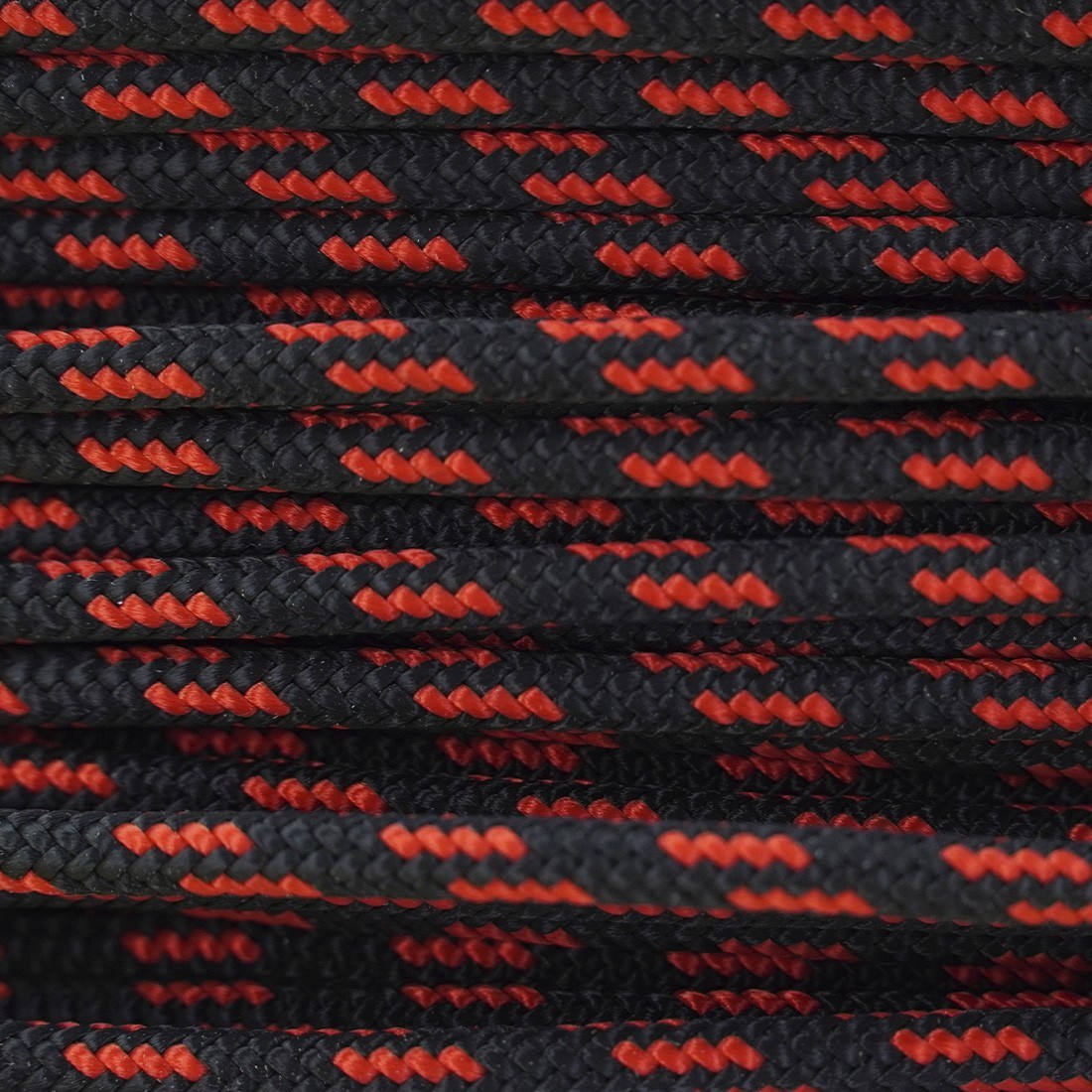 New England Rope Accessory Rope Black with Orange Tracer - Close Up View