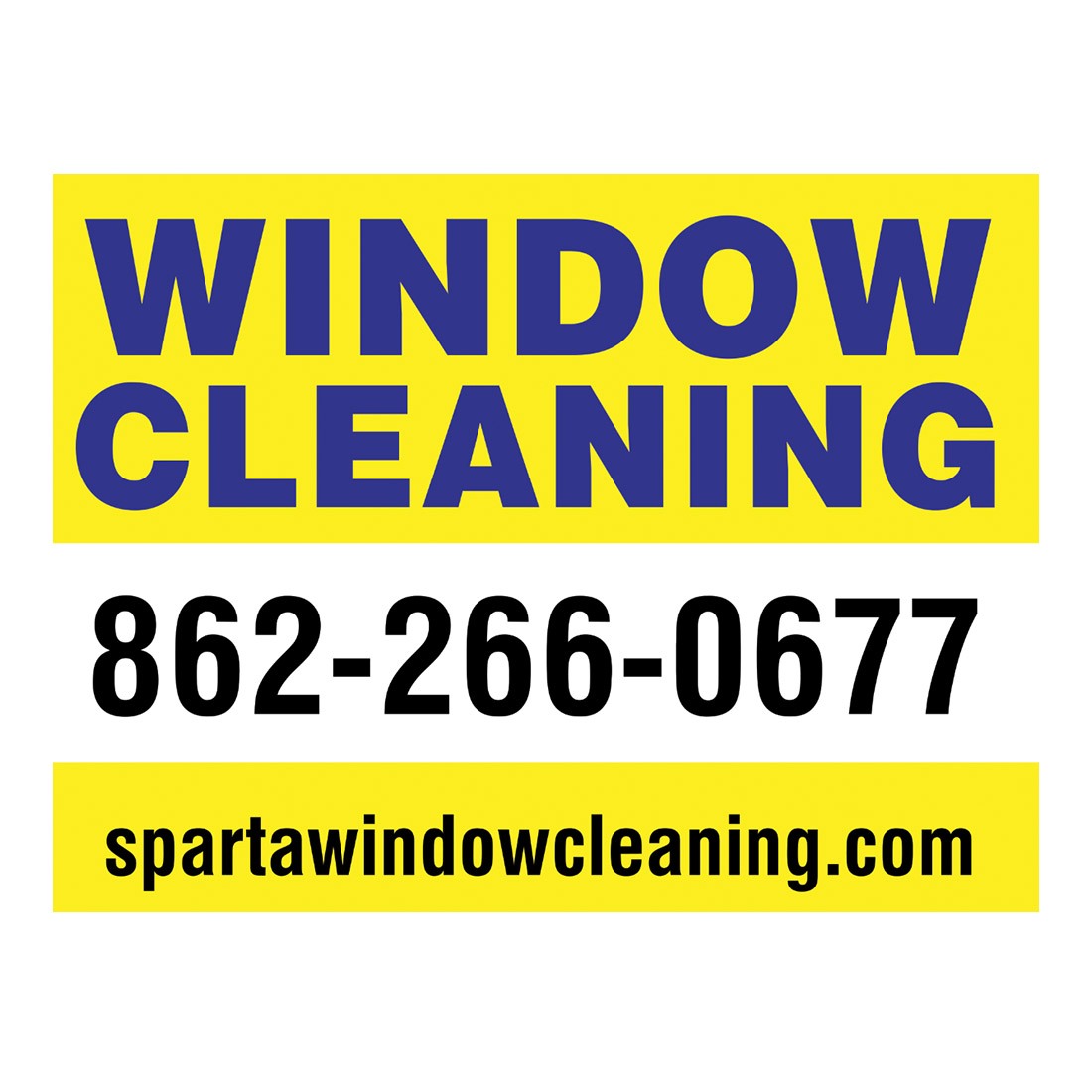 Lawn Sign with Solid Middle Line - Yellow and White - Front View