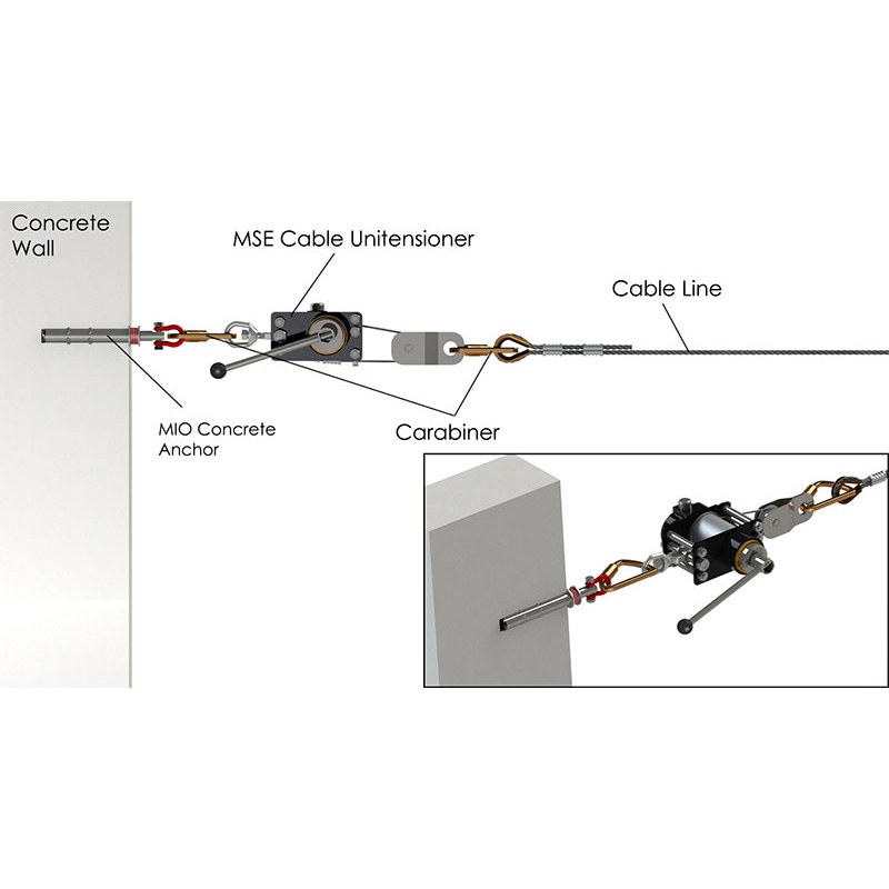MIO Removable Concrete Anchor With Cable Line Diagram