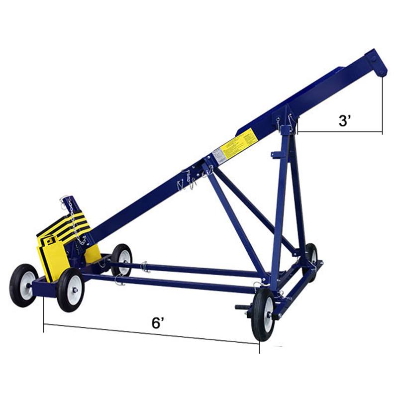 MIO Rolling Roof Rig- 3 Foot x 6 Foot - Dimensions View