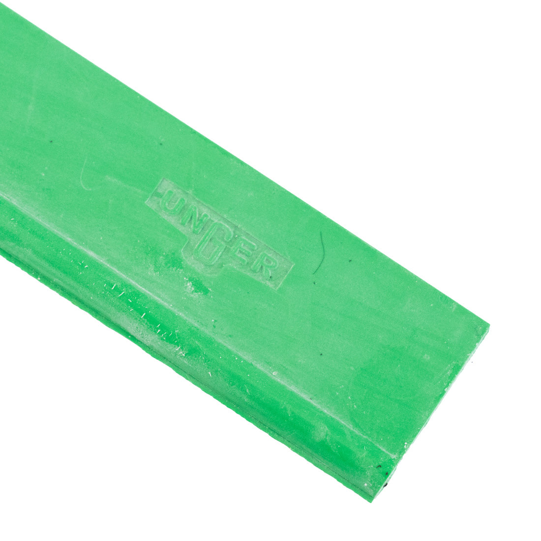 Unger Green Power Squeegee Rubber Detailed Logo Corner Section Close-Up View