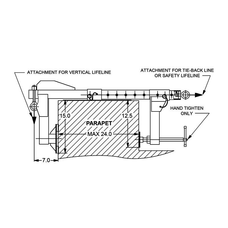 MIO Parapet Clamp - Blueprint View