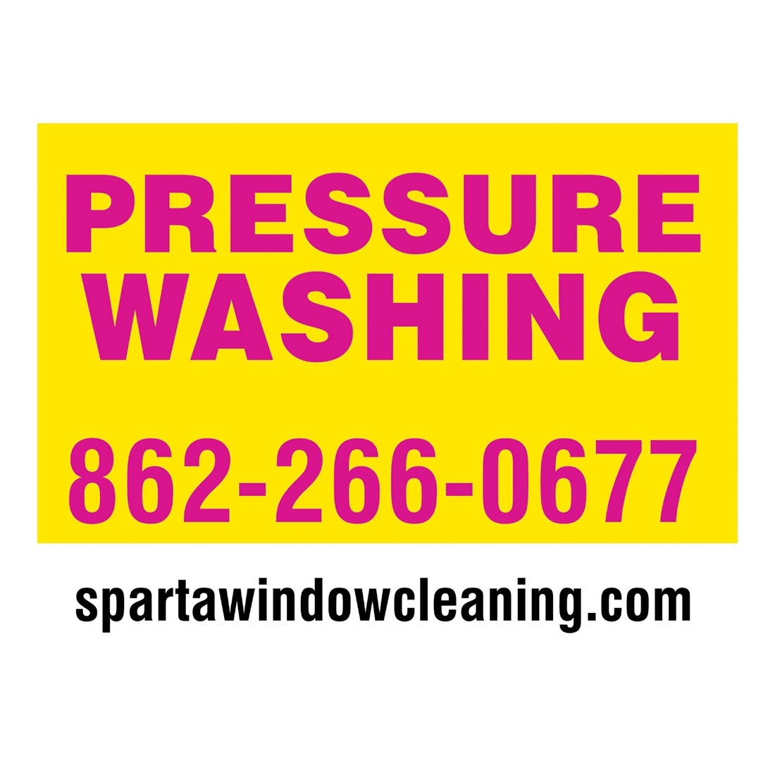 Lawn Sign with Colored Background - Yellow - Front View