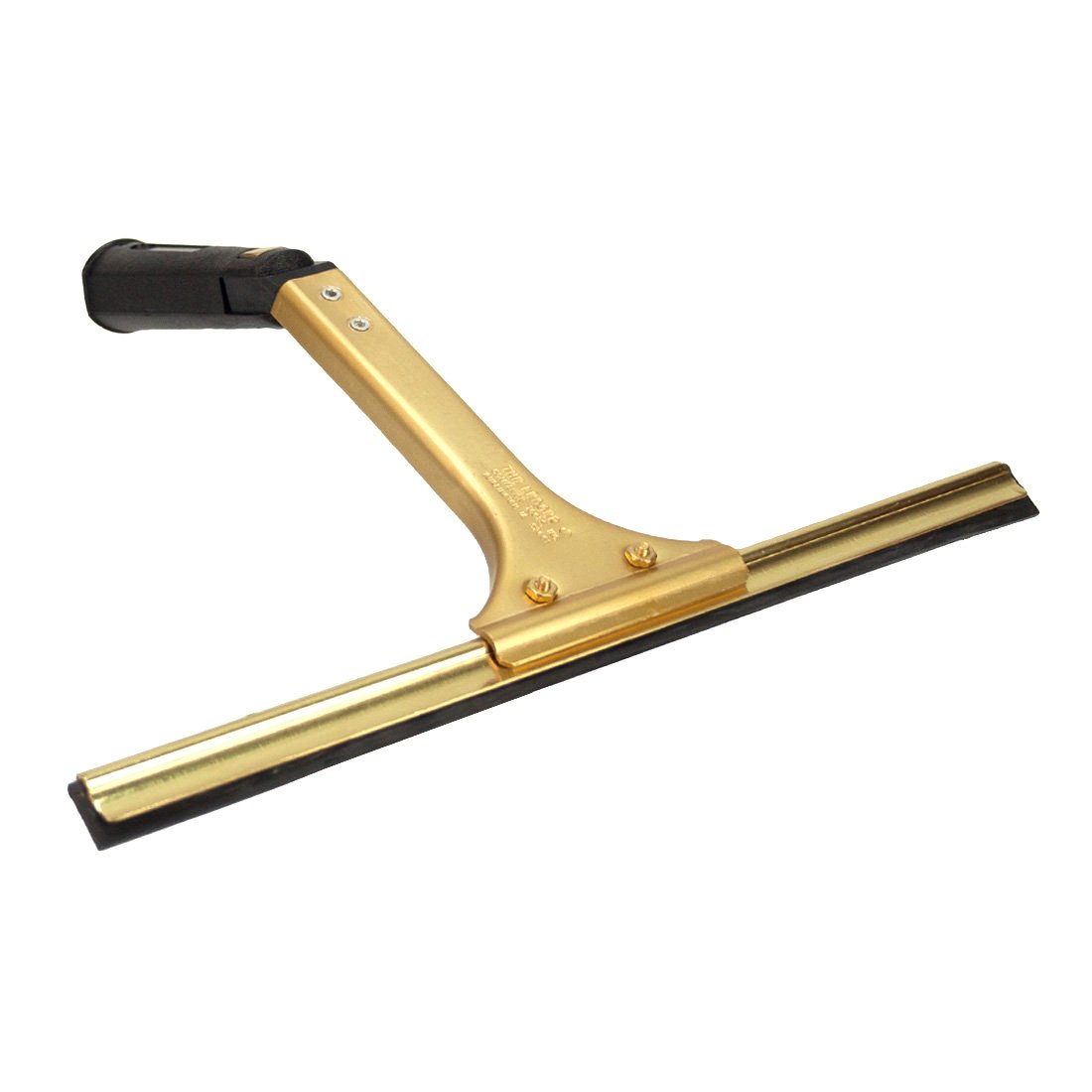 Companion Tools Complete 12 Inch Swivel Ledger Ettore Brass Channel Squeegee - 10 inch - Front View