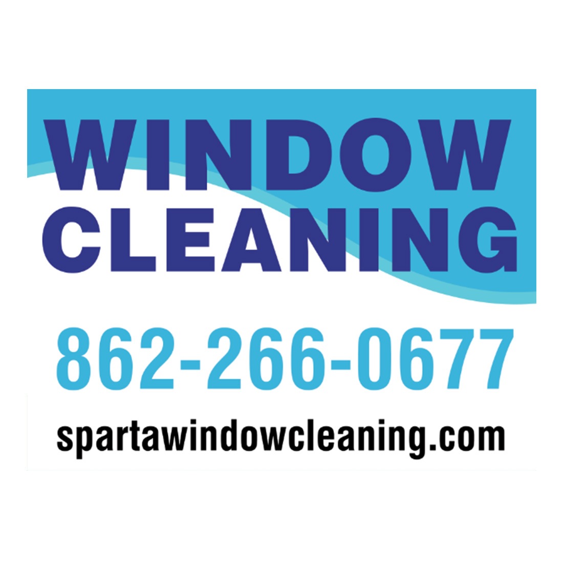 Lawn Sign - Blue Wave - Front View