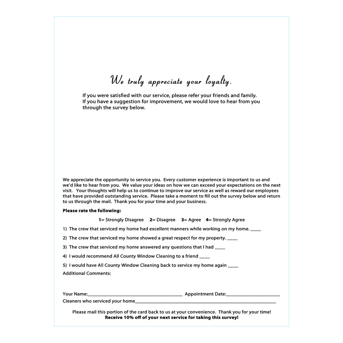 Thank You Card Inside View