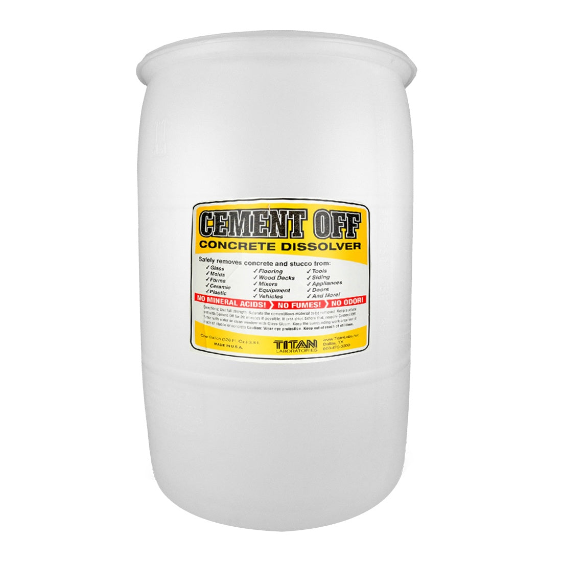 Titan Cement Off Solvent - 55 Gallon - Front View