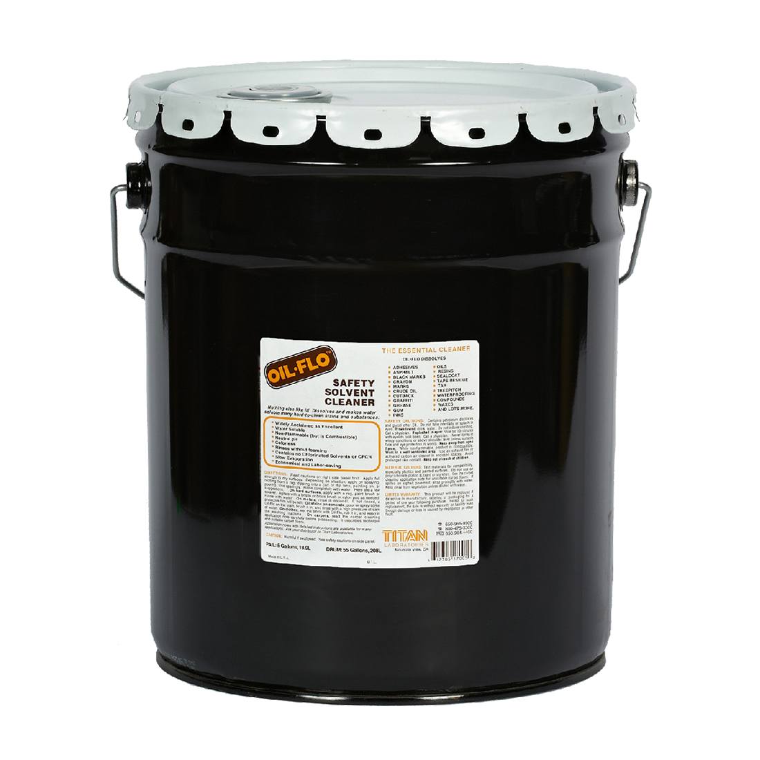 Titan Oil Flo Stain Remover - 5 Gallon - Front View