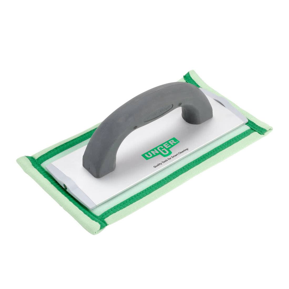 Unger Microfiber Cleaning Pad Attached to Pad Holder View