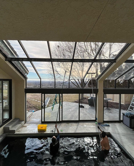 Washing Interior Windows While In a Pool