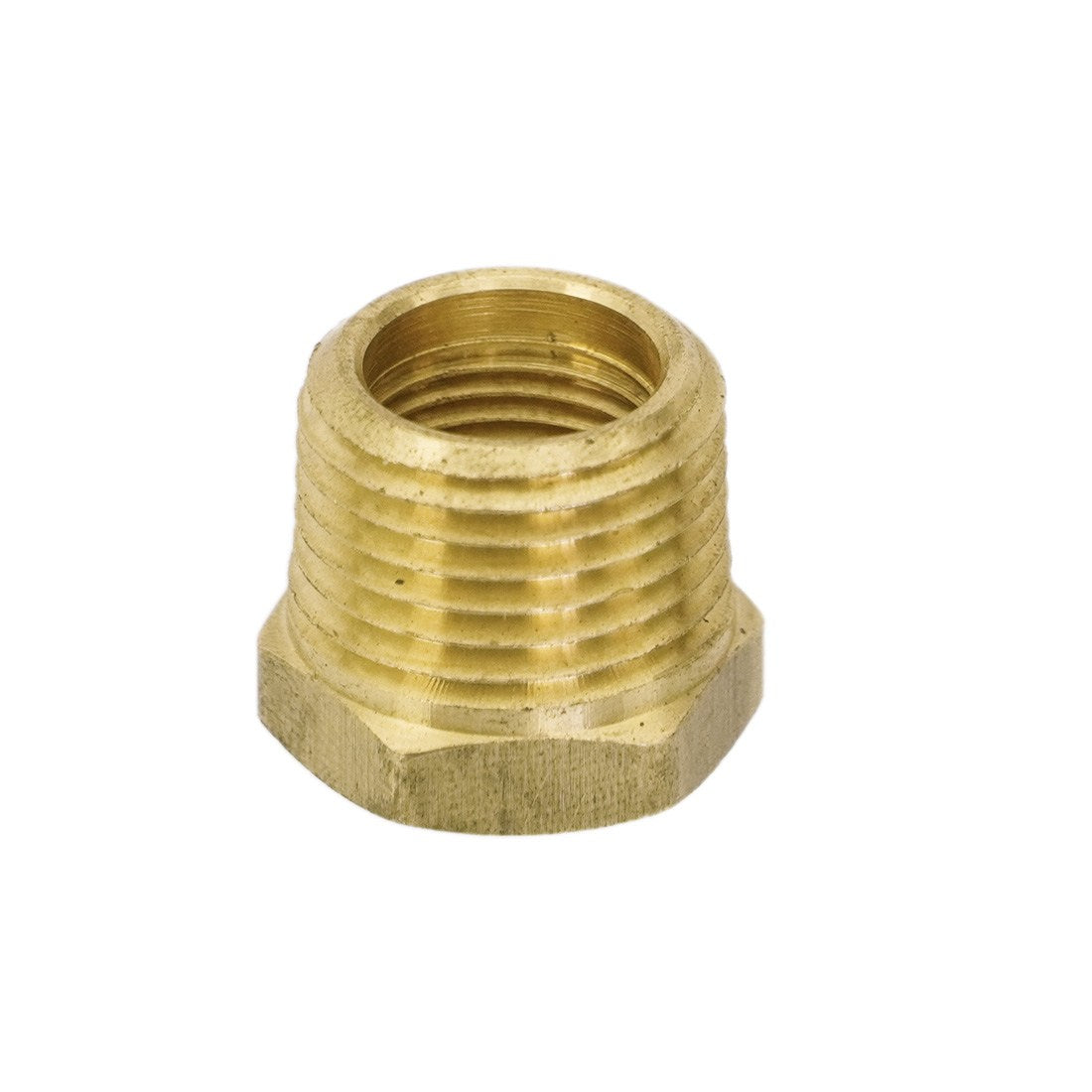 XERO Hex Bushing 1/2 M NPT x 3/8 F NPT - Portable Hose Reel Replacement Top Angle View
