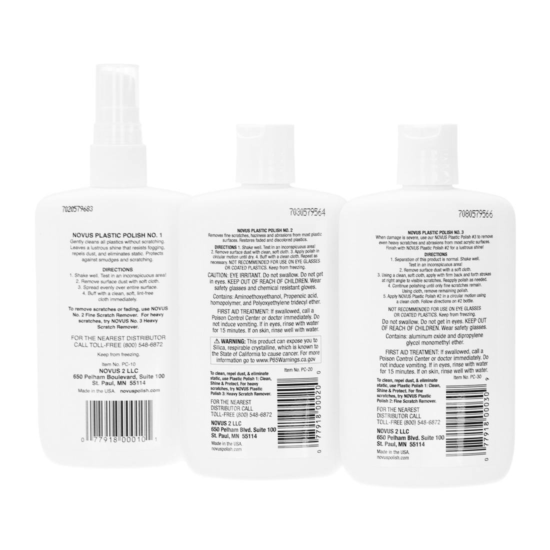Novus Plastic Polish Kit All Three - Back View
