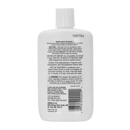 Novus Plastic Polish #2 Fine Scratch Remover 8 oz - Back View