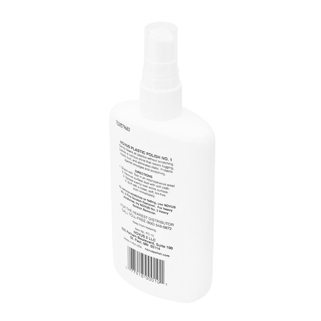Novus Plastic Polish #1 Clean and Shine 8 oz - 3/4 Facing Right View