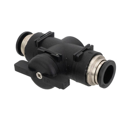 Tucker RO/DI Cart Bypass Valve - Black side 3/4 view