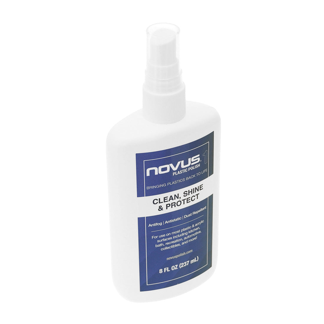 Novus Plastic Polish #1 Clean and Shine 8 oz - 3/4 Facing Left View