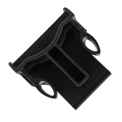 A black plastic replacement clip for a Moerman tool holder, featuring three prongs and two attachment holes.