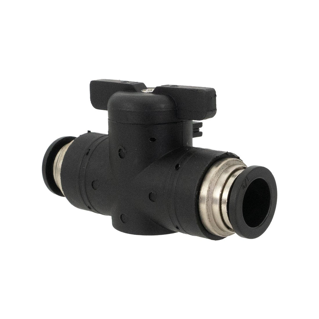 Tucker RO/DI Cart Bypass Valve - Black 3/4 view facing right