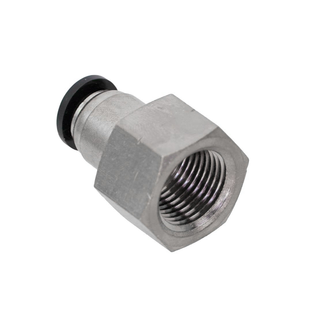 PTC Straight Female Connector 5/16" OD - 3/8" NPT Female Bottom Angle View
