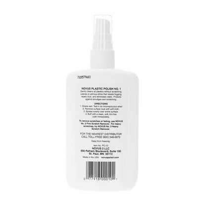 Novus Plastic Polish #1 Clean and Shine 8 oz - Back View