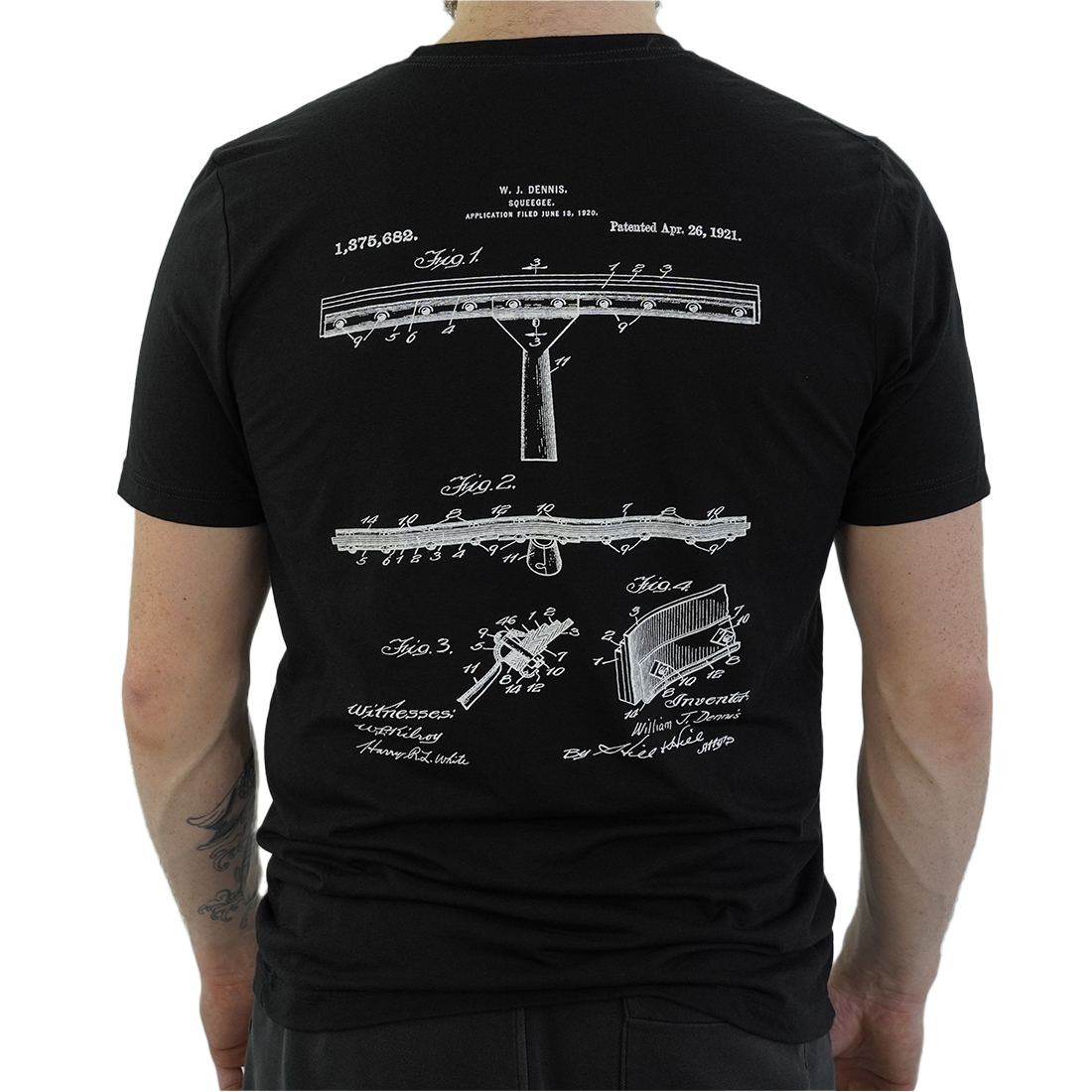 Squeegee Life Window Cleaning History Design T-Shirt Model Back View