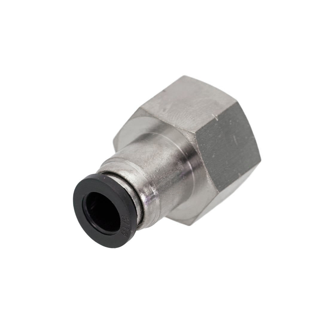 PTC Straight Female Connector 5/16" OD - 3/8" NPT Female Top Angle View