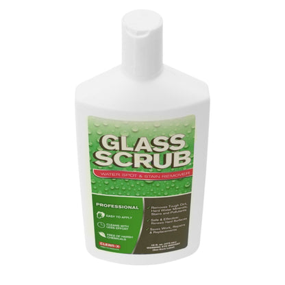 Clean-X Glass Scrub Water Spot and Stain Remover - 16 oz Top Angle View
