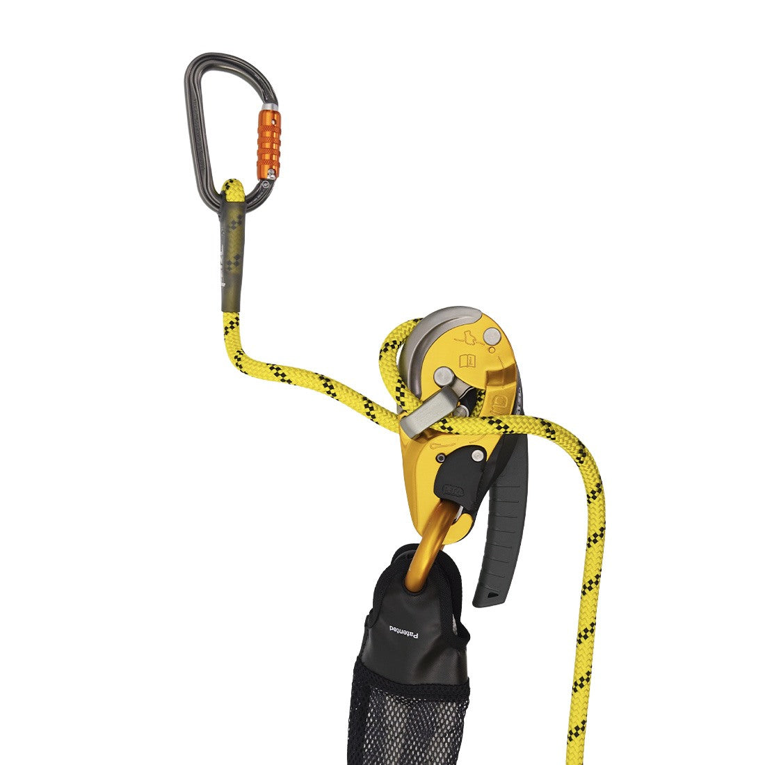 Petzl JAG Rescue Kit 60 m - Descender and Carabiner View