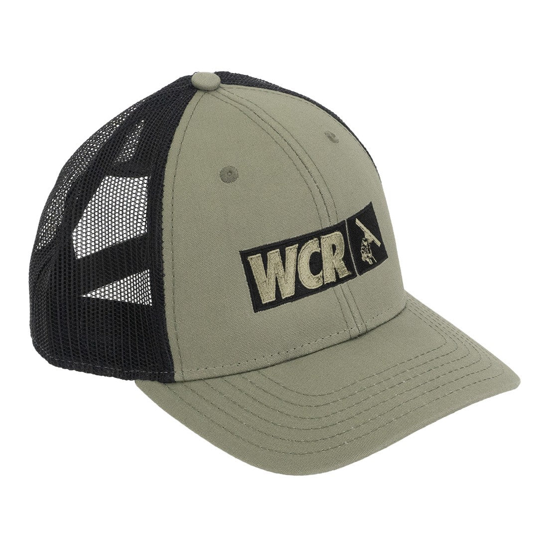 WCR Military Green Trucker Cap Left View