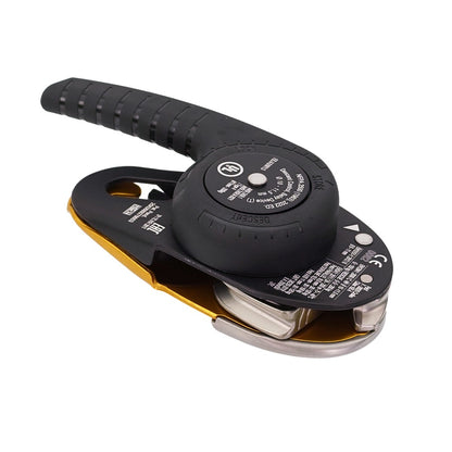 Petzl RIG Descender Yellow Back Angle View