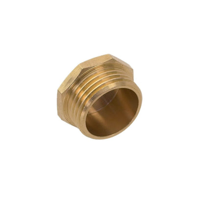 Brass Garden Hose Cap - Male Inner Side Angle View