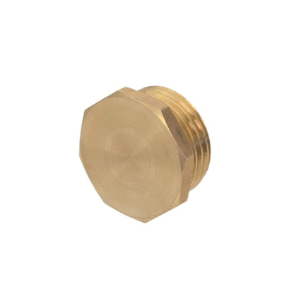 Brass Garden Hose Cap - Male Outer Side Angle View