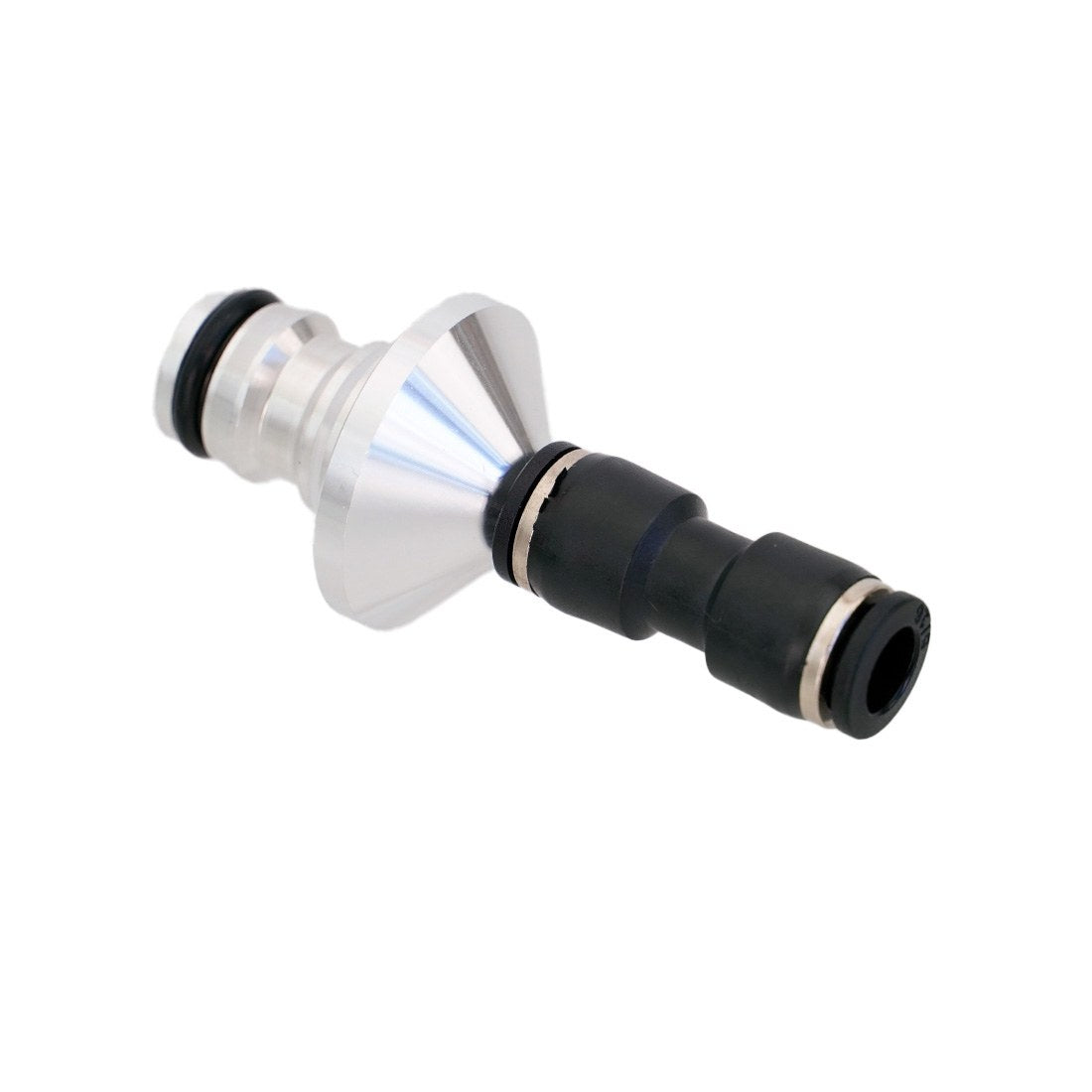 Angled view of XERO Premium Quick Connect Push to Fit Set - 5/16 Inch for water fed pole systems.