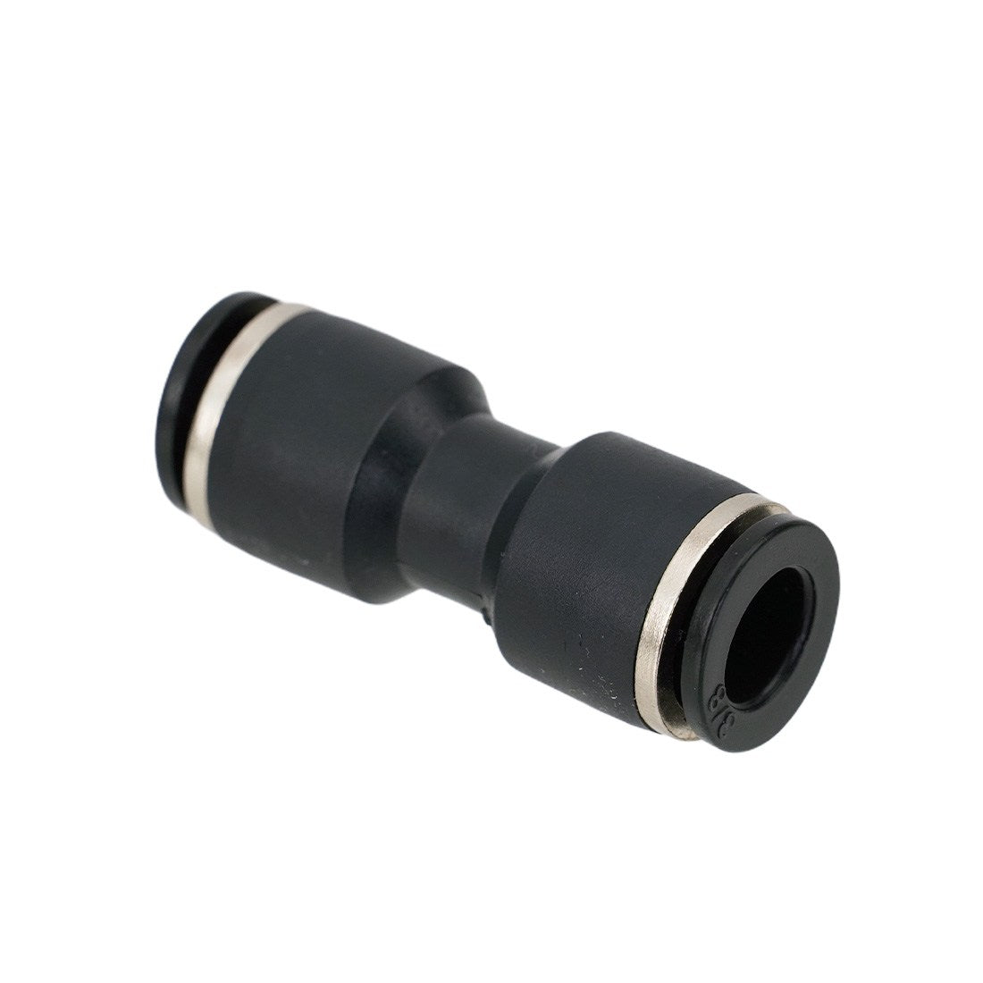 XERO Push-to-Fit Straight Fitting - 3/8 Inch. 3/4 View Facing Left