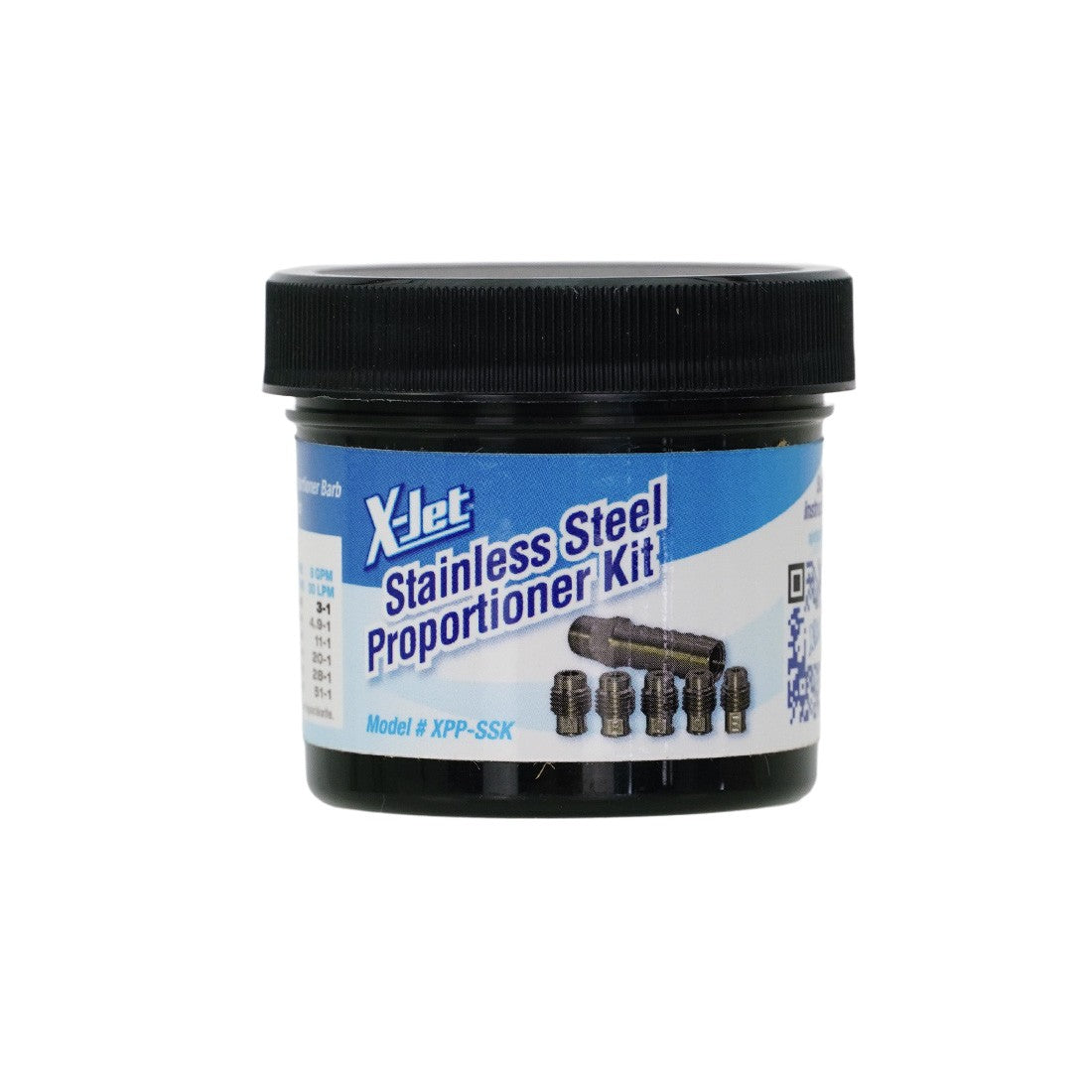X-Jet Stainless Steel Proportioner Kit Jar View