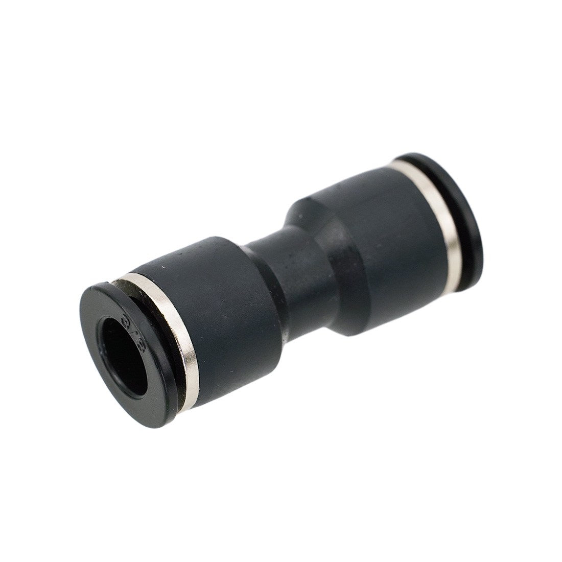 XERO Push-to-Fit Straight Fitting - 3/8 Inch. 3/4 View Facing Right