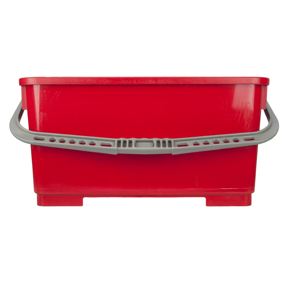 Red 6 Gallon Pulex Bucket with Grey Handle Front View