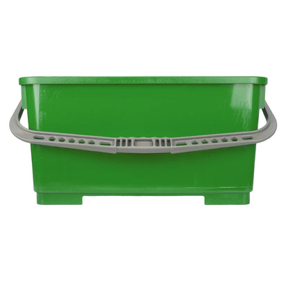 Green 6 Gallon Pulex Bucket with Grey Handle Front View