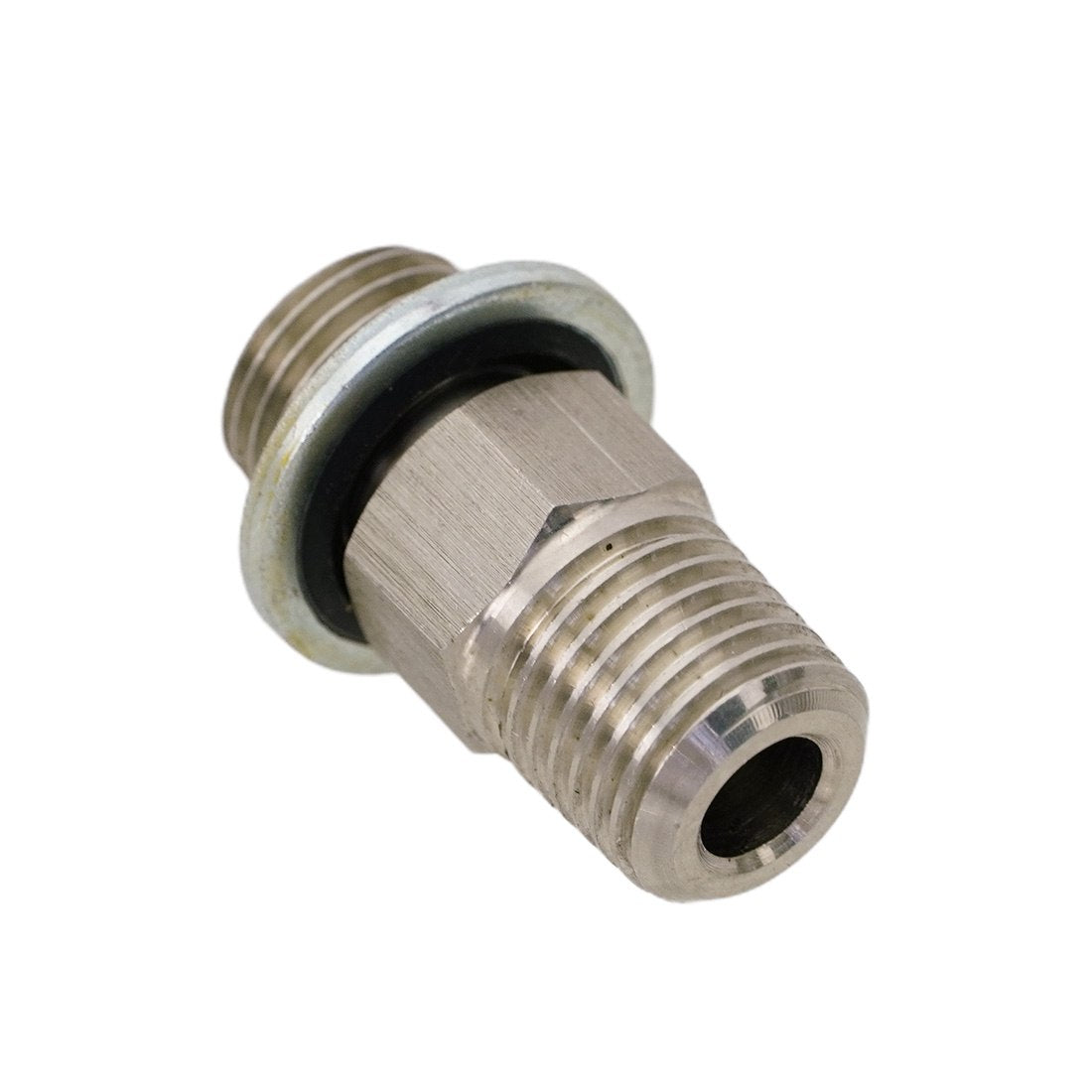 X-Jet BSPP Fitting Adapter, 1/4" Male BSPP x 1/4" Male NPT Right Angle View