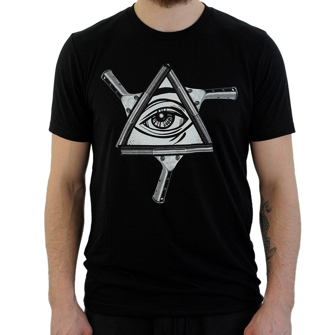 Squeegee Life Sacred Eye Design T-Shirt Front View