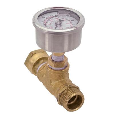 XERO Spigot Mount Pressure Gauge Angle View