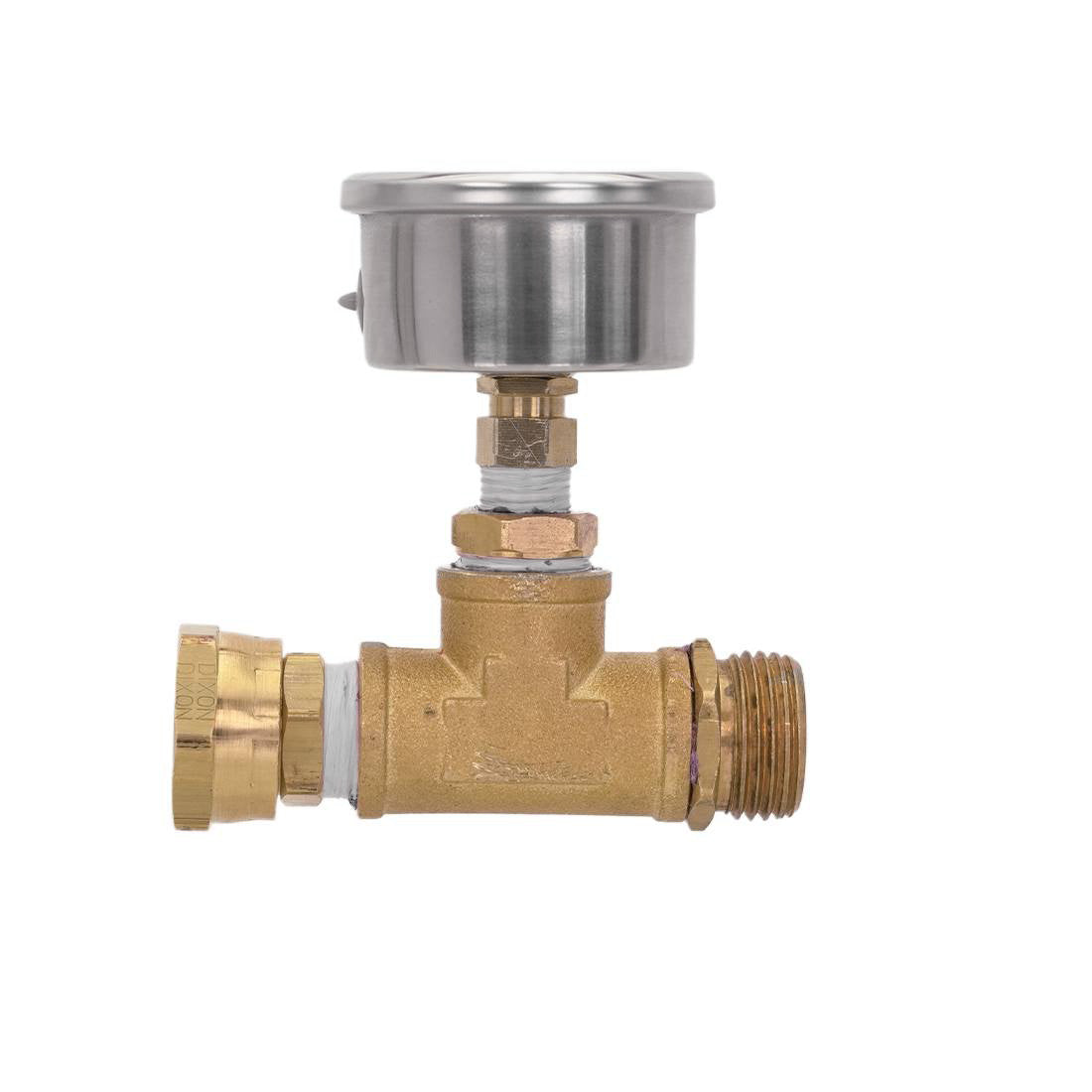 XERO Spigot Mount Pressure Gauge Flat Side View