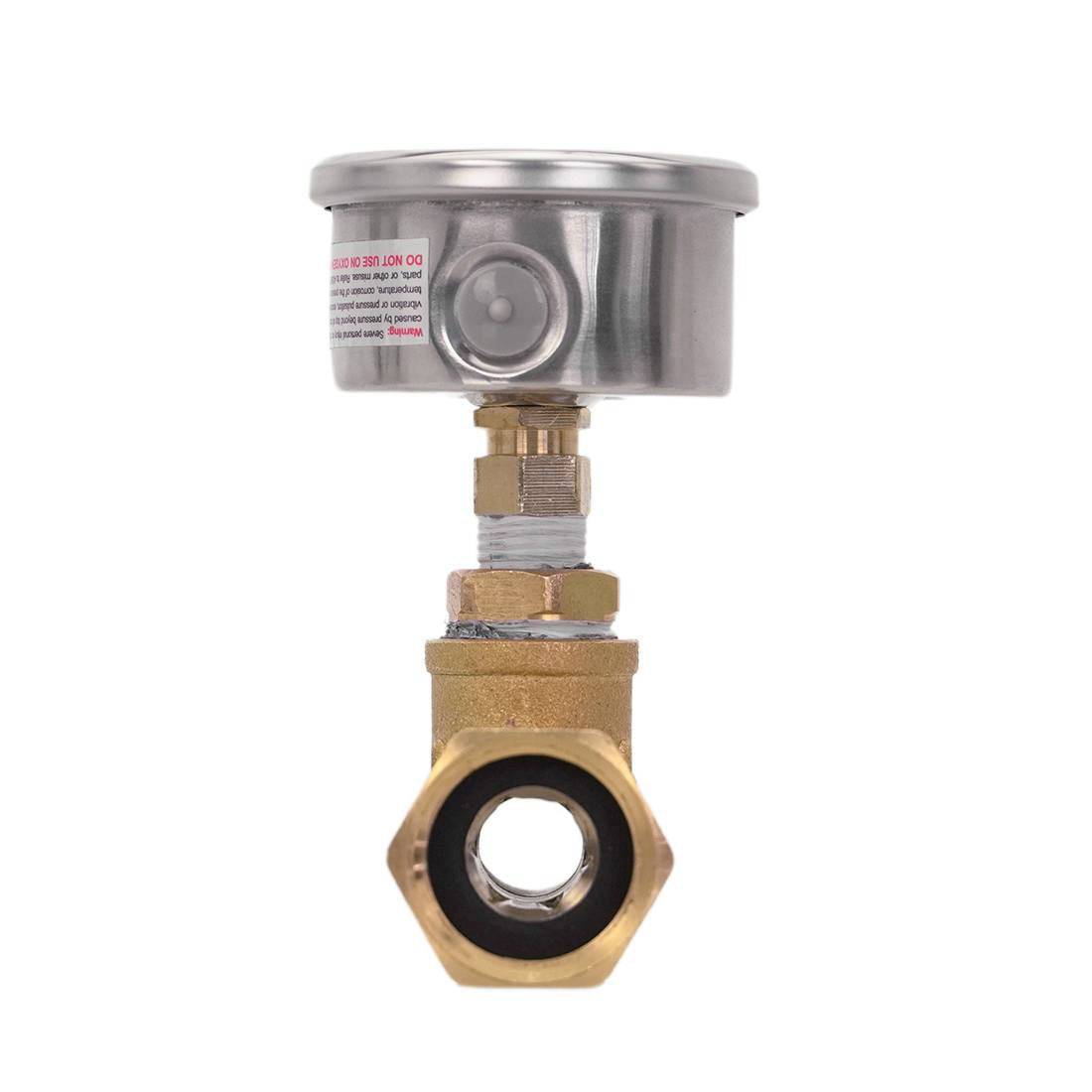 XERO Spigot Mount Pressure Gauge Front View