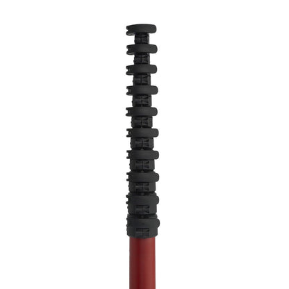OVA8 Shorty Hi Mod Carbon Fiber Water Fed Pole - 35 Foot Rustic Red Clamp View
